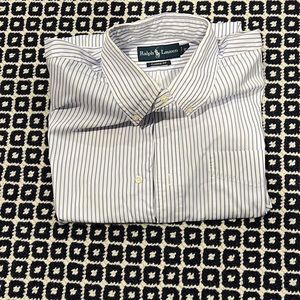 Ralph Lauren cotton shirt, purple stripe Large